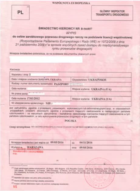 Kierowca z Ukrainy jakie dokumenty są niezbędne do pracy w Polsce